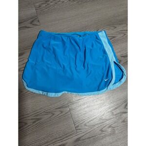 Nike Women Blue Athletic Skirt Shorts Built in Compression Leggings Size Large